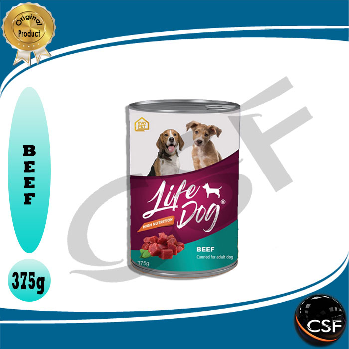 Makanan Anjing Kaleng Wet food LIFE DOG Can All Stage 375gr