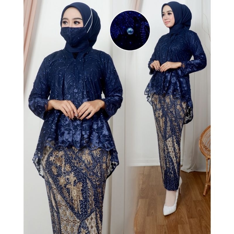 Melia Kebaya - Setelan Kebaya Floy Tunik Tulle / Kebaya Busui Modern / Kebaya Kartini / Kebaya Wisuda