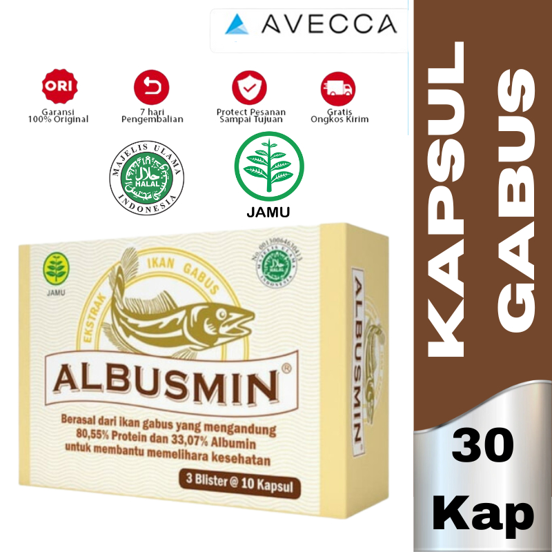 Albusmin 30 Kapsul / Albumin / Ikan Gabus / Asam Amino / Suplemen Kesehatan