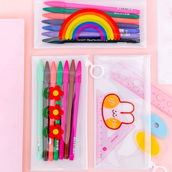 TIKTOK - D6115 Tempat Pensil Lucu S5194 / Tempat Pensil Zipper / Tempat pensil Transparan / Tempat Pensil Simple / Tempat Pensil Korea / Pouch Mini