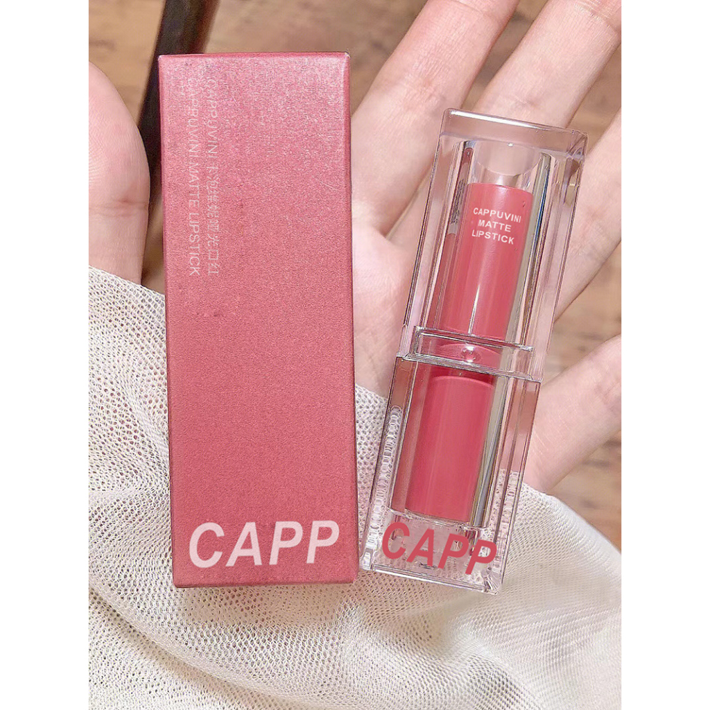 LIPSTIK CAPPUVINI PINK CRYSTAL Lipstick MATTE 6 Warna Nude Color Mosturizing Lipstik Korea Korean Li