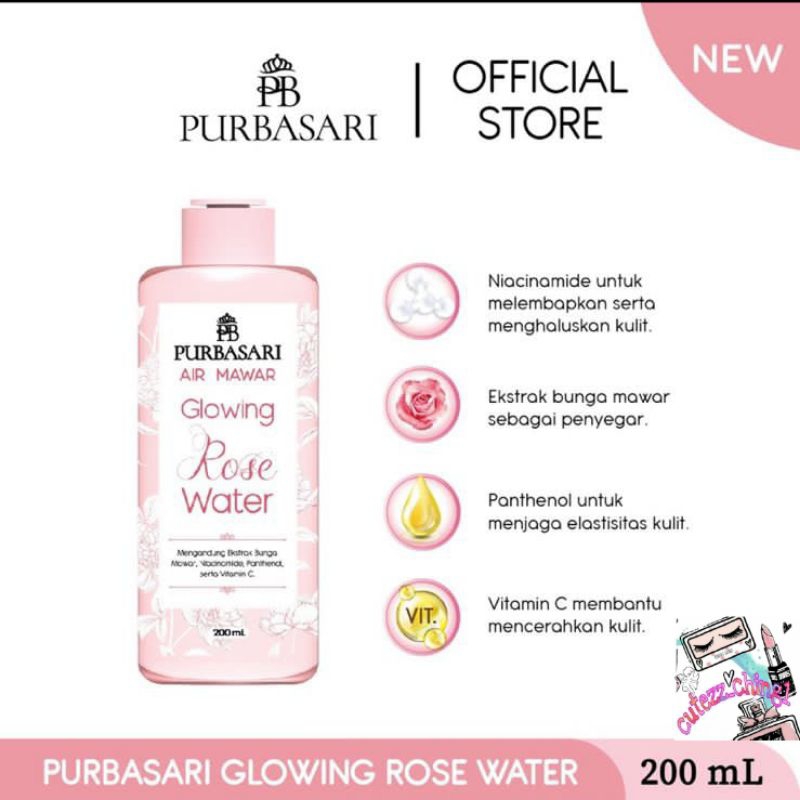 ☃️Cutezz_Ching1☃️Purbasari Glowing Rose Water - 100ML &amp; 200ML