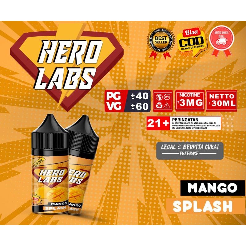 LIQUIDS HERO LABS 30ML NIC 3MG vg 60 pg 40 30ml