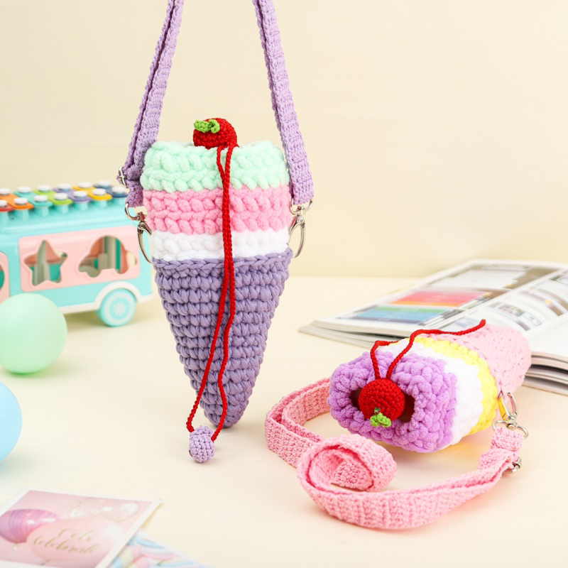 Ice cream Bag Rajut | Tas rajut lucu | tas rajut lokal indonesia | tas rajut anak perempuan