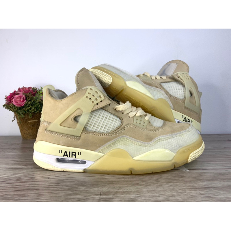 Nike WMNS OFF-WHITE X Air Jordan 4 'Sail'  Retro Basketball Shoes