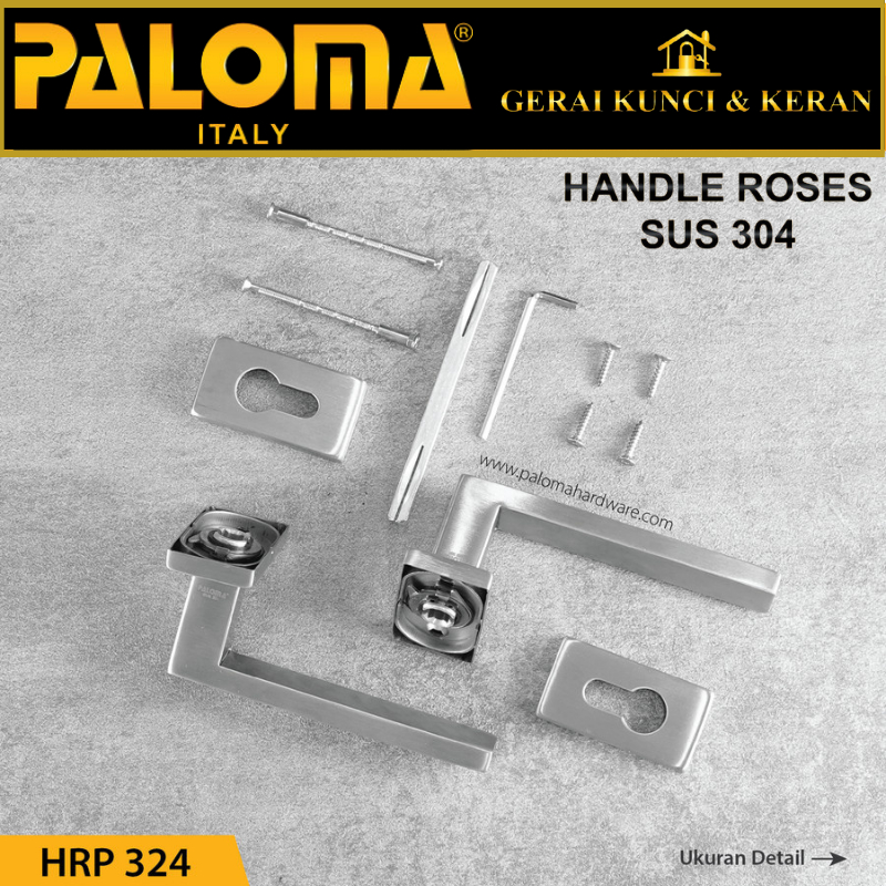 Handle Pintu Roses PALOMA HRP 324 LHT GERARDO LSQ STAINLESS STEEL