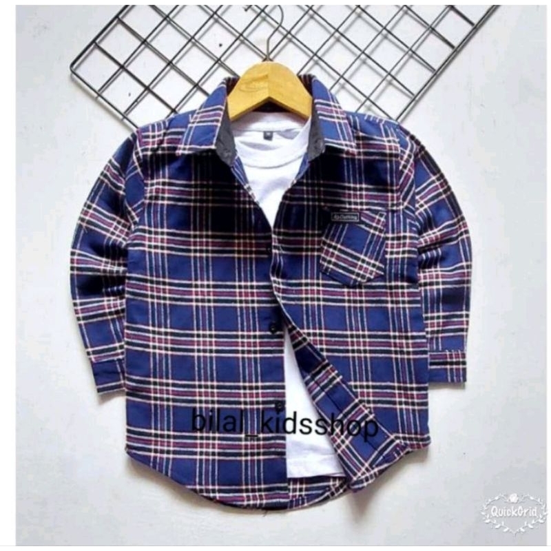 KEMEJA KATUN  FLANEL ANAK LAKI-LAKI &amp; PEREMPUAN LENGAN PANJANG  1-12th