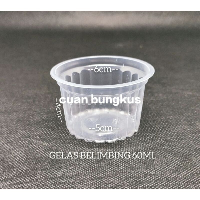 GROSIR Gelas Plastik Bening 60ml Isi 50pcs | Puding Belimbing Gelas Plastik Bening 60ml | Cup Jelly 