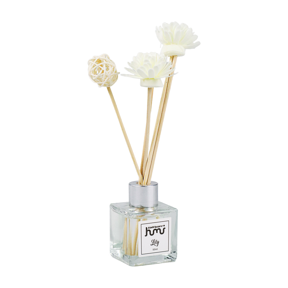 Taffware HUMI Pengharum Ruangan Reed Diffuser with Rattan Sticks 50 ml Lily - DF-099 - No Color