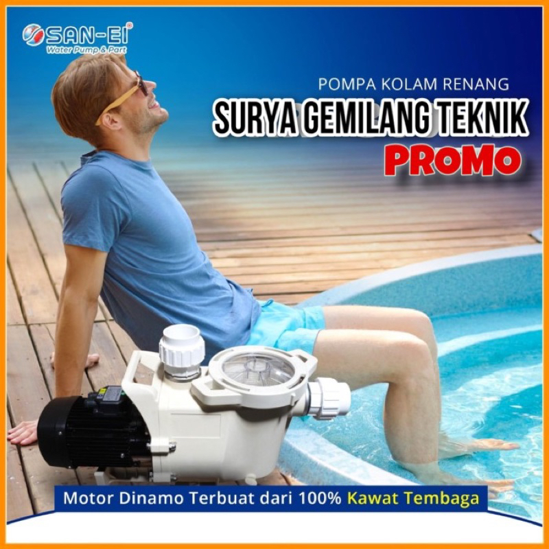 Pompa Kolam Renang 1/2HP SANEI 0.5HP PKR-050 Pompa Filter Kolam Renang