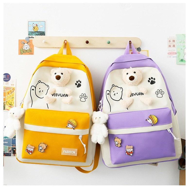 NIQABIS Tas Ransel Anak Sekolah SD SMP Polar Bear Boneka