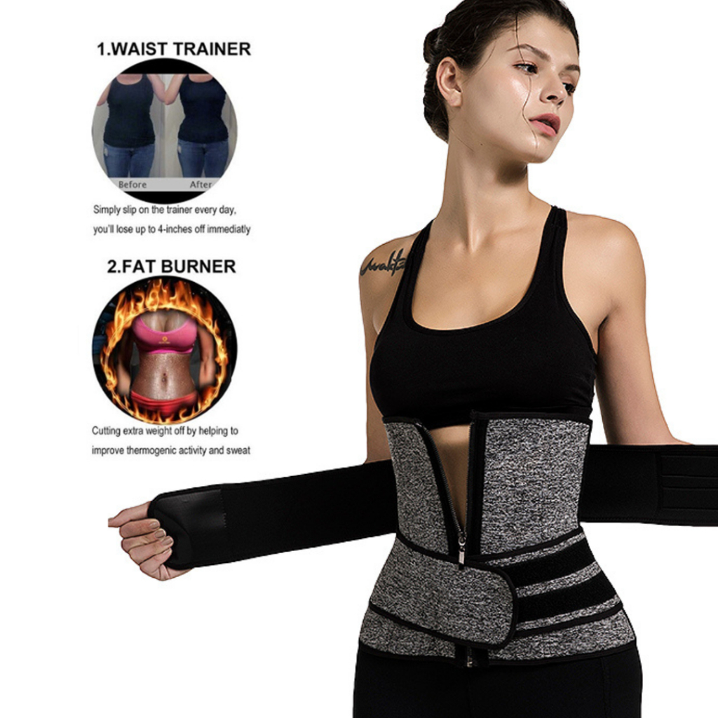 KORSET PELANGSING PERUT BUNCIT PEMBENTUK BADAN PEMBAKAR LEMAK SLIMMING WAIST BELT TRIMMER DOUBLE STRAP