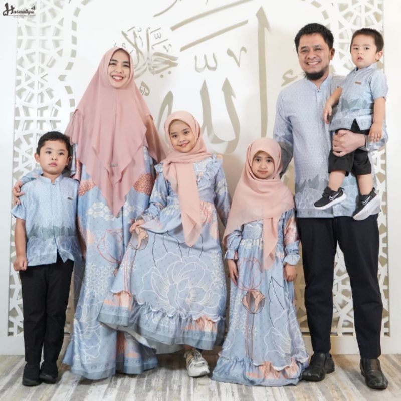 Sarimbit 2023 Rinjani Hasnaliya Silk Premium Couple Keluarga Family Set Seragam Lebaran Eid Series