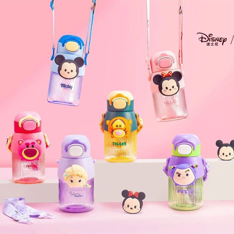 Botol Minum Tritan Mickey Minnie Elsa Teguk dan Sedot dalam satu tutup