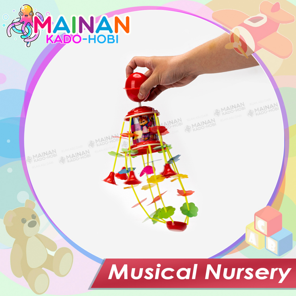 MAINAN EDUKASI ANAK BAYI BABY PUTAR MUSIK KERINCINGAN GANTUNG MUSICAL TOY NURSERY