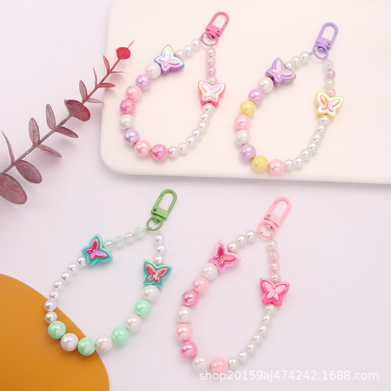 Candy Butterfly Cantolan Gantungan HP Universal Airpods Phone Key Chain Lanyard Lucu