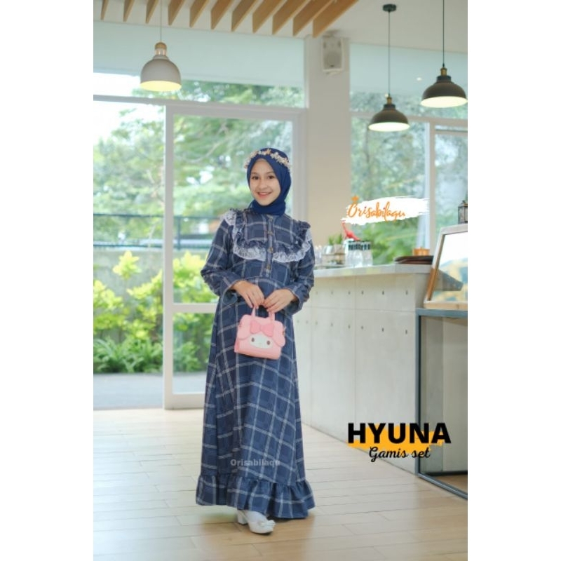 READY ‼️ Gamis Anak Perempuan Teen Series Hyuna by Orisabilaqu Bahan Premium Model Vintage bisa cod