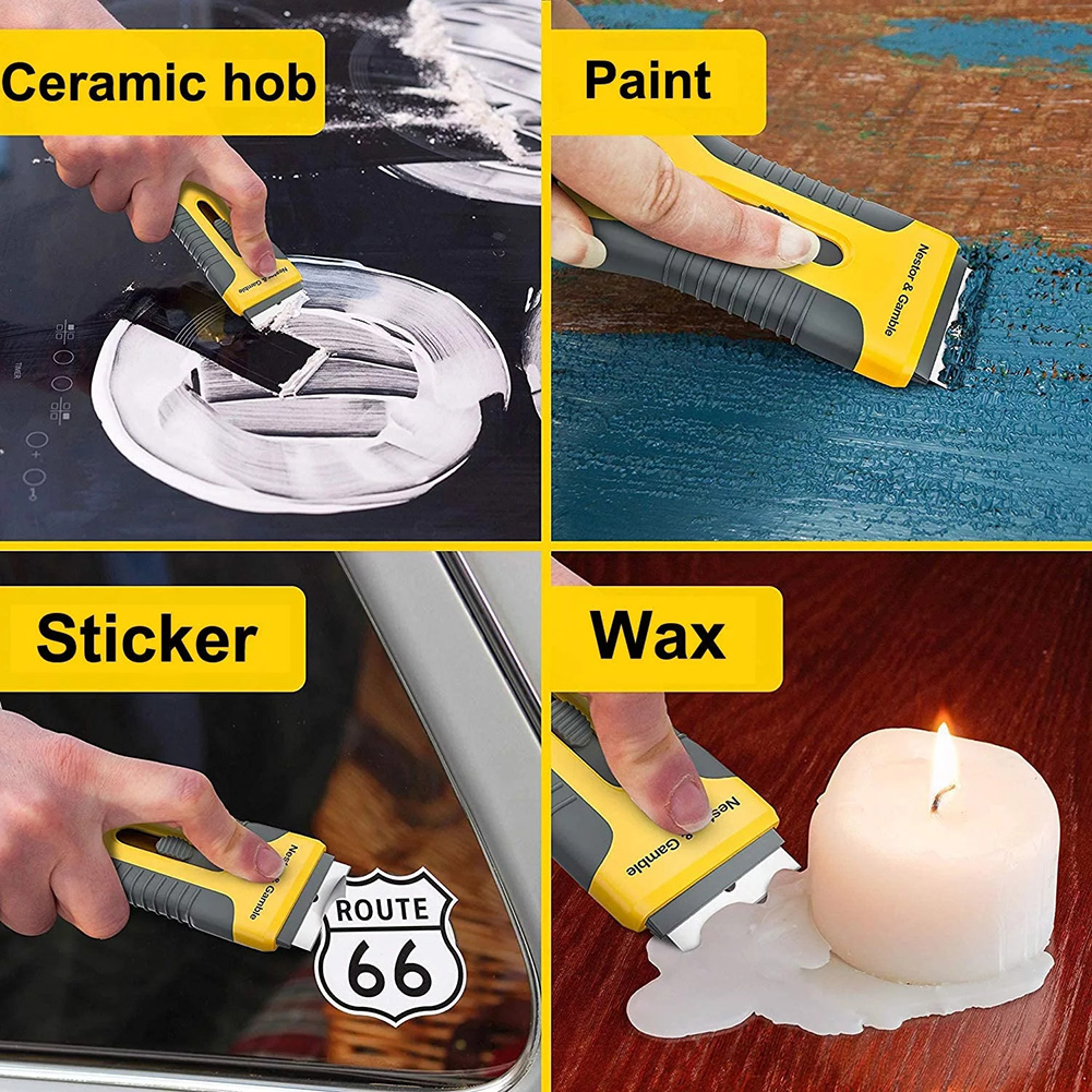 Kape Cat Keramik Scraper Removal Glue Adhesive Stainless Steel 5 Mata Pisau - NW1 - Yellow