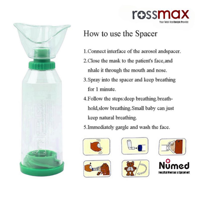 Rossmax Aerospacer Aerochamber AS-175 Respiratory Corong Asma Aero Spacer Chamber AS175