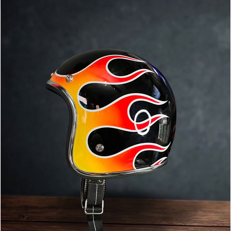 Slimhead 500TX Flame - Helm Slimhead - Helm Vespa Chopper Bobber