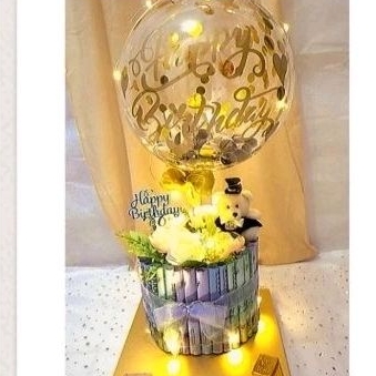 Balon kue uang 500rb hadiah hampers kado money cake link SAMEDAY
