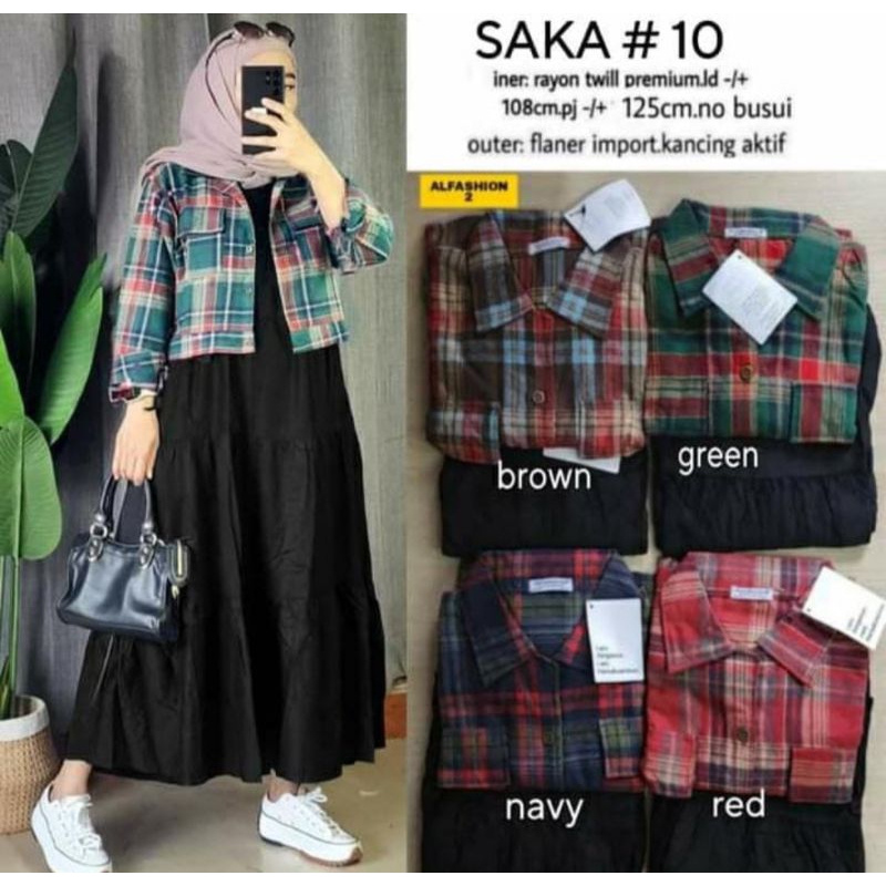 SAKA#10 SET (SETELAN INNER GAMIS DAN OUTER BLAZER WANITA)
