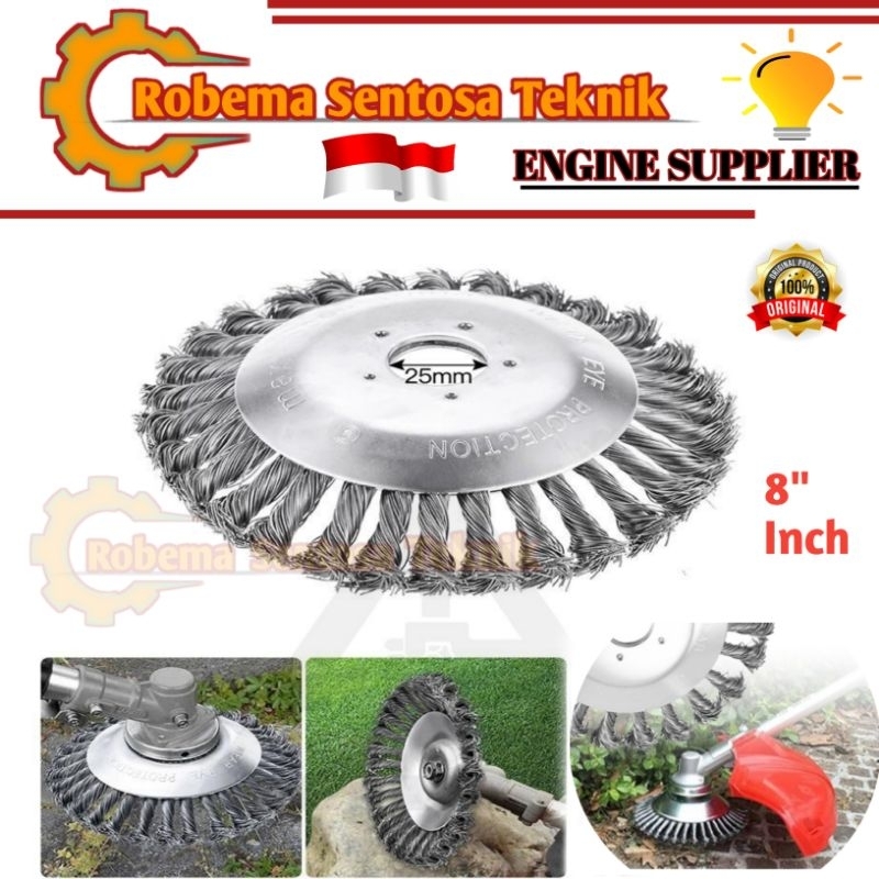 Mata Pisau Potong Rumput Model Sikat Kawat Baja