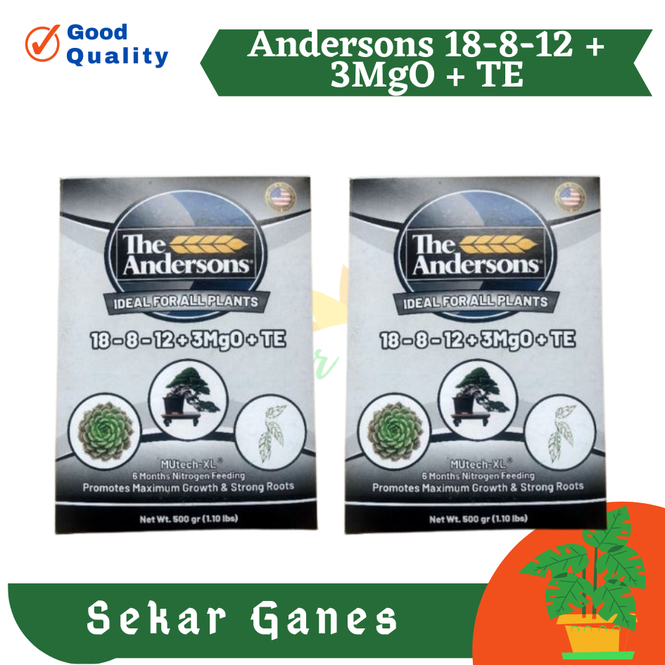 The Andersons Pupuk Slow Release 18-8-12+3MgO+TE 500gram untuk Pertumbuhan Tanaman Kemasan Pabrik