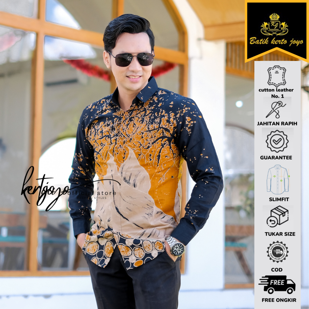 Batik pria modern slimfit Baju Batik Pria Lengan Panjang slimfit baju batik pria MODERN Slimfit premium baju seragam BATIK KERTOJOYO KJ042 kemeja batik pria lengan panjang full furing baju batik alisan Kemeja batik slimfit batik premium laskala PRABUSENO