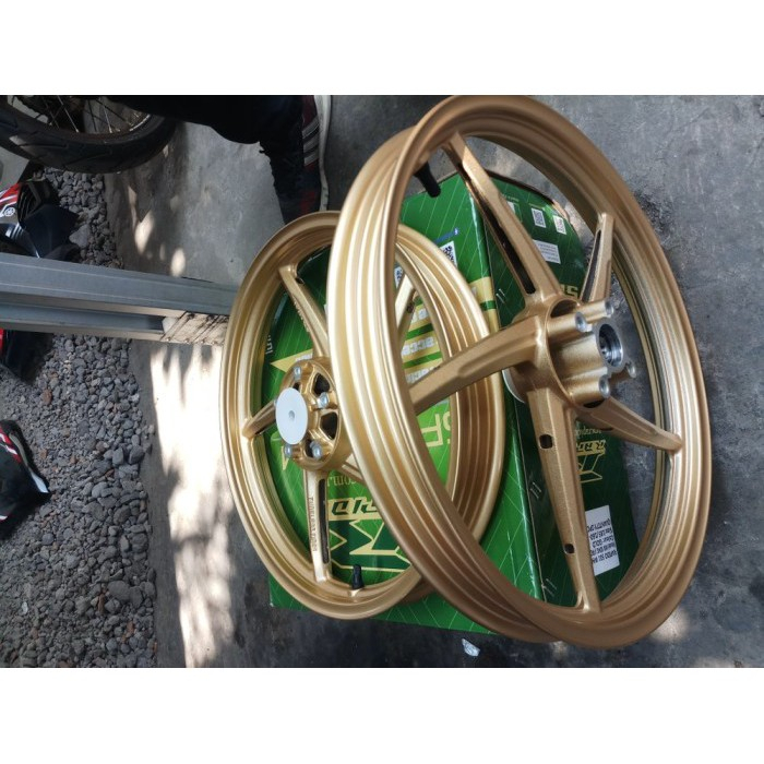 VELG BINTANG RAPIDO SET DEPAN BELAKANG MX KING DAN SUPRA GTR 160 160 RING GOLD PALANG 5