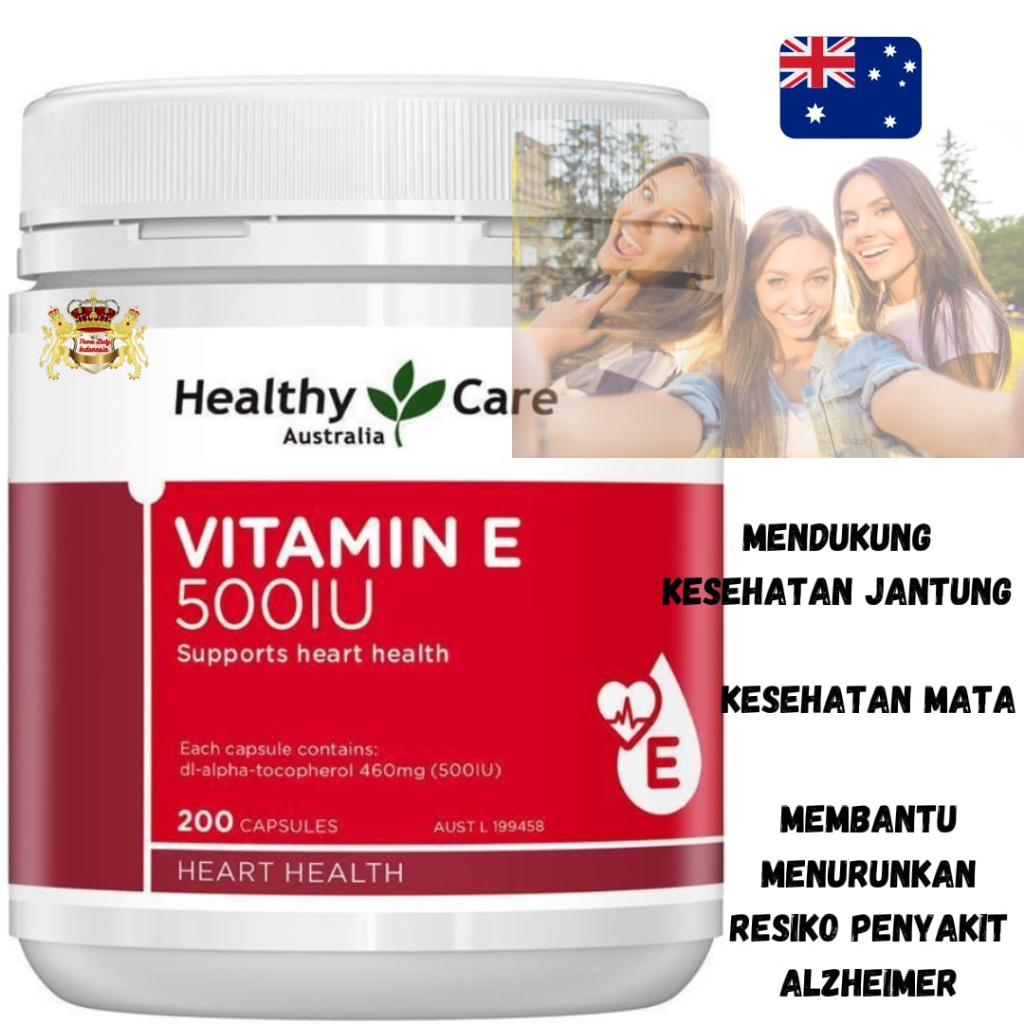 Healthy Care Vitamin E 500IU 200 Capsules Australia