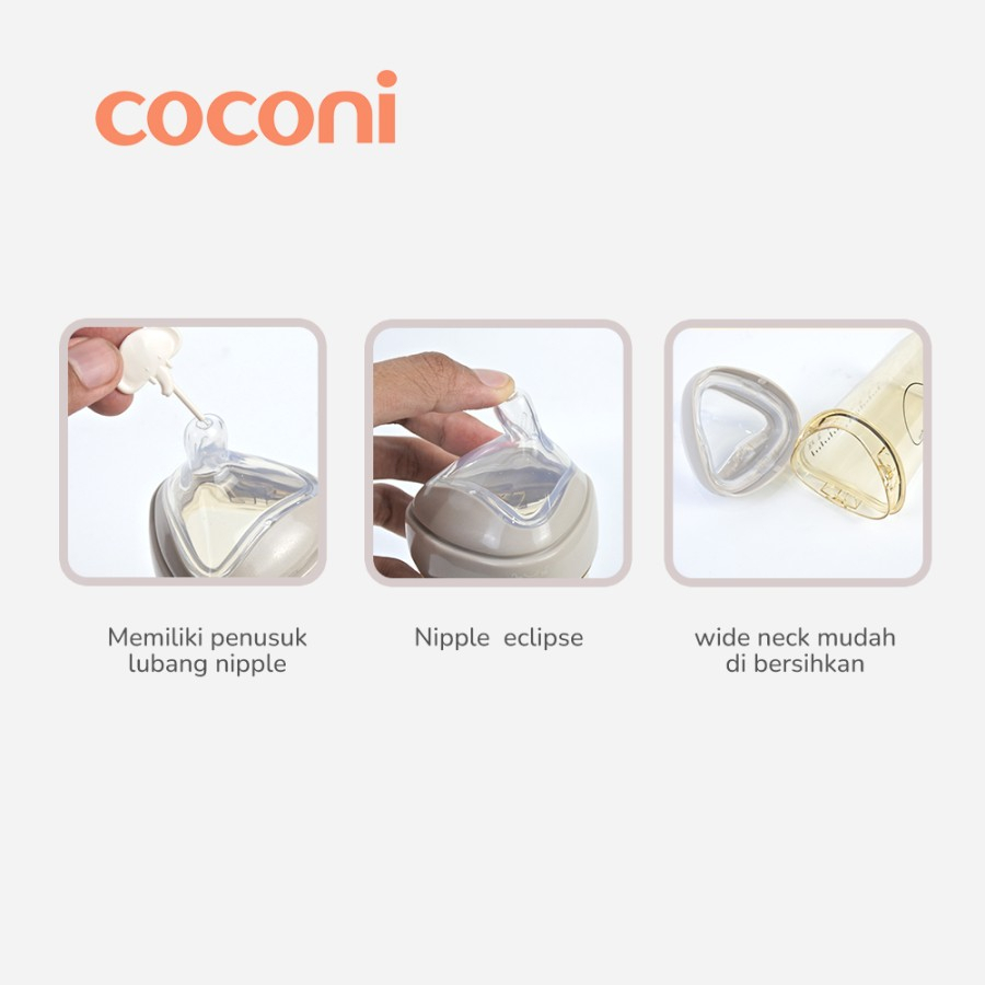 COCONI Triangle Feeding Bottle PPSU 150/240ML | Botol Dot PPSU