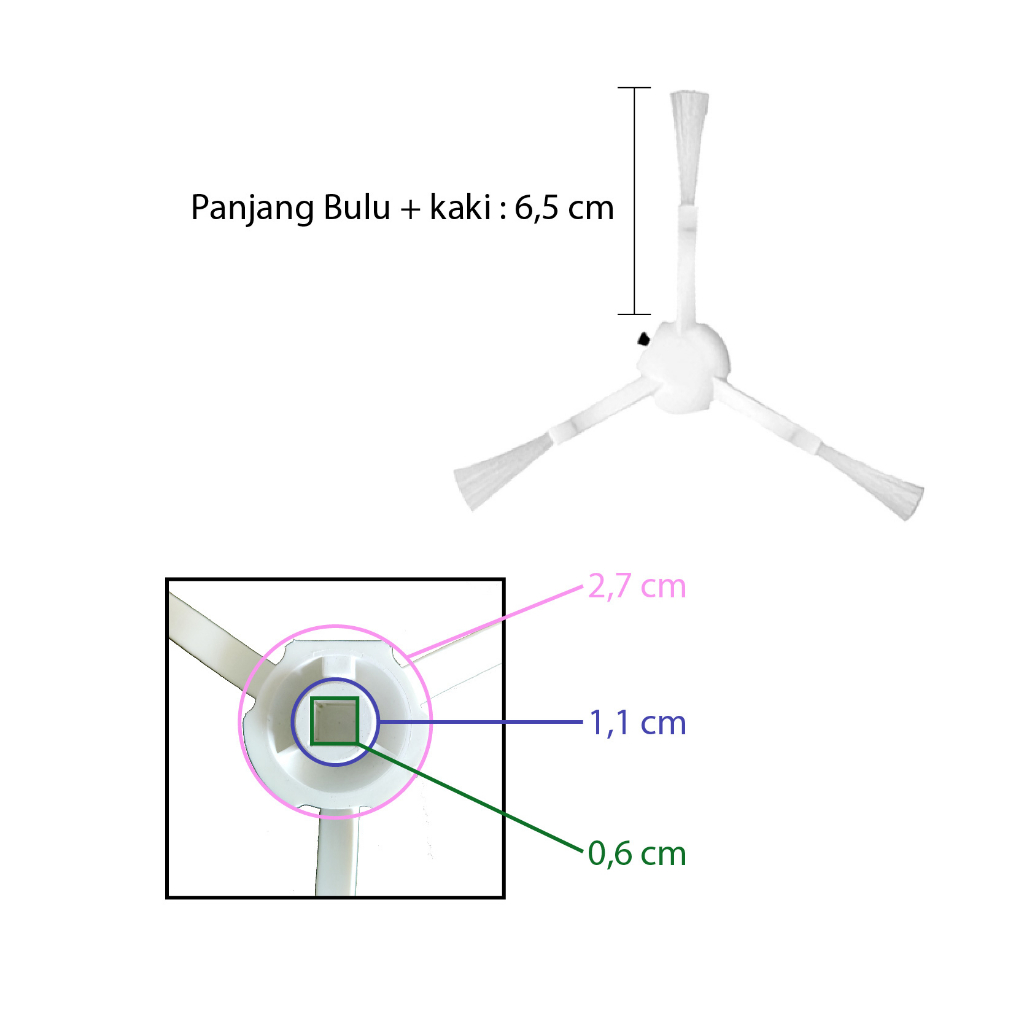 Xiaomi Mijia 2C, 1C, 1T, Dreame D9 &amp; Dreame F9 Side Brush