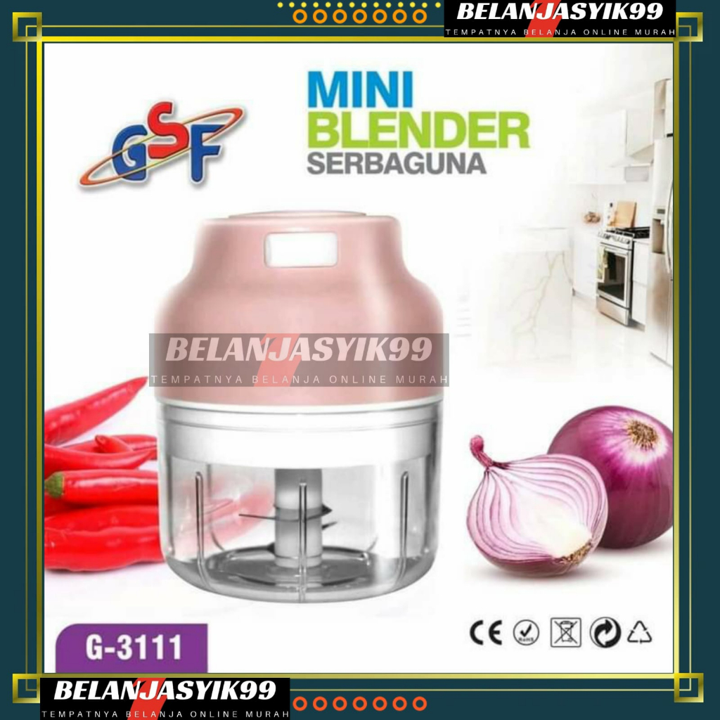 MINI BLENDER SERBAGUNA GSF G-3111 / BLENDER GSF 3111 / MINI BLENDER ELEKTRIK OTOMATIS / BLENDER DAGING MINI ELEKTRIK / BLENDER BUMBU DAPUR MINI / BLENDER GSF MURAH / BLENDER MINI DAGING MURAH