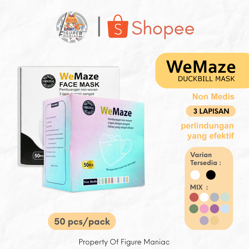 Wemask Duckbill Warna Mix isi 50 Pcs Original WeMaze