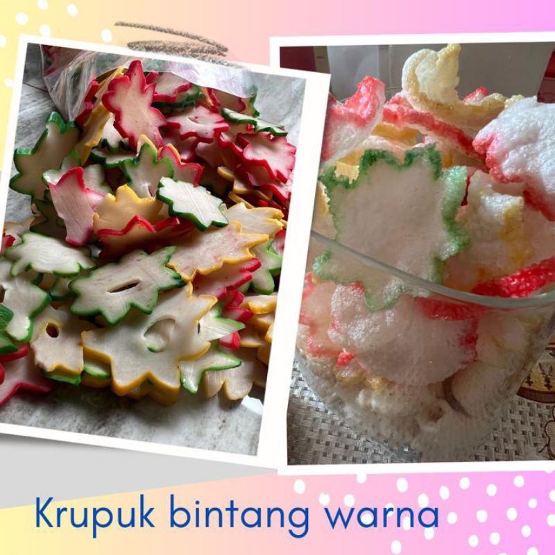 

krecek krupuk bintang warna warni 250gr