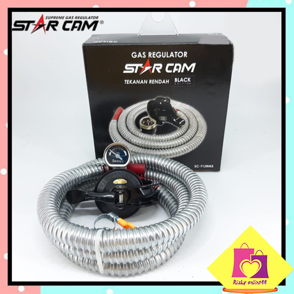 Rizkyonline88 Paket Selang Regulator Gas LPG Tekanan Rendah Kwalitas SNI STAR CAM SC-T12RMS