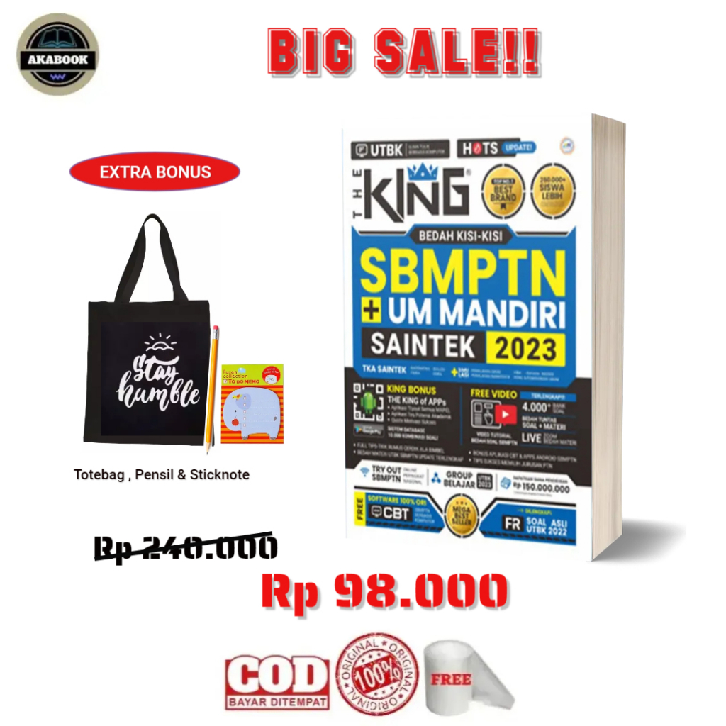 THE KING SBMPTN 2023 SAINTEK BEDAH KISI-KISI  & UM MANDIRI Buku SBMPTN 2023 SAINTEK Buku SBMPTN SAIN