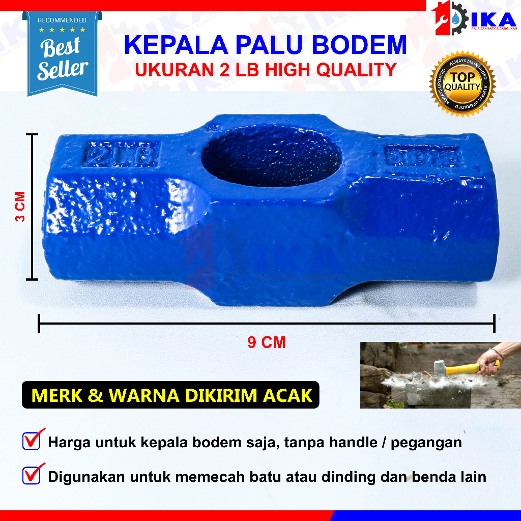 bodem 2lb / hammer 2lb / palu bodem 2lb / godam 2lb Kepala palu batu martil getok bobok