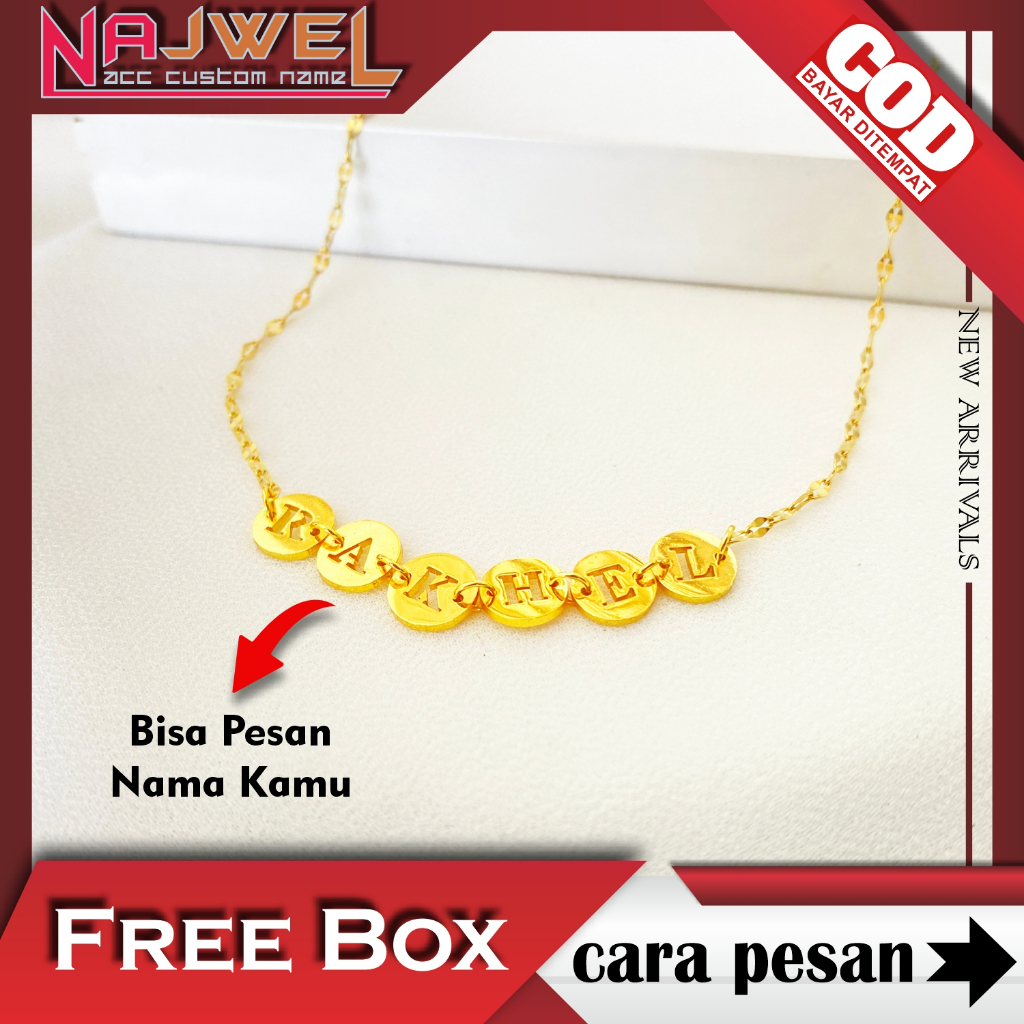 Kalung Nama Custom Fashion Aksesoris Premium Anti Karat