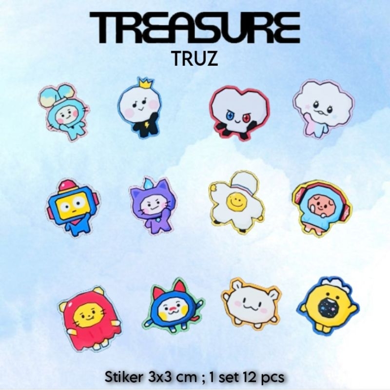 Stiker Treasure Truz Sticker Set (1 set = 12 pcs)