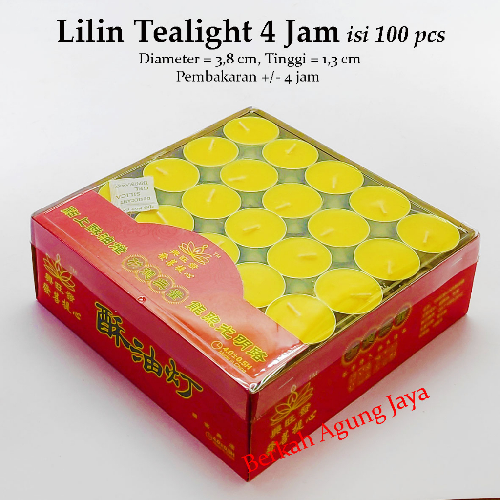 Lilin tea light / Lilin Tidak Aroma / Lilin kaleng LT  isi 100 Pcs