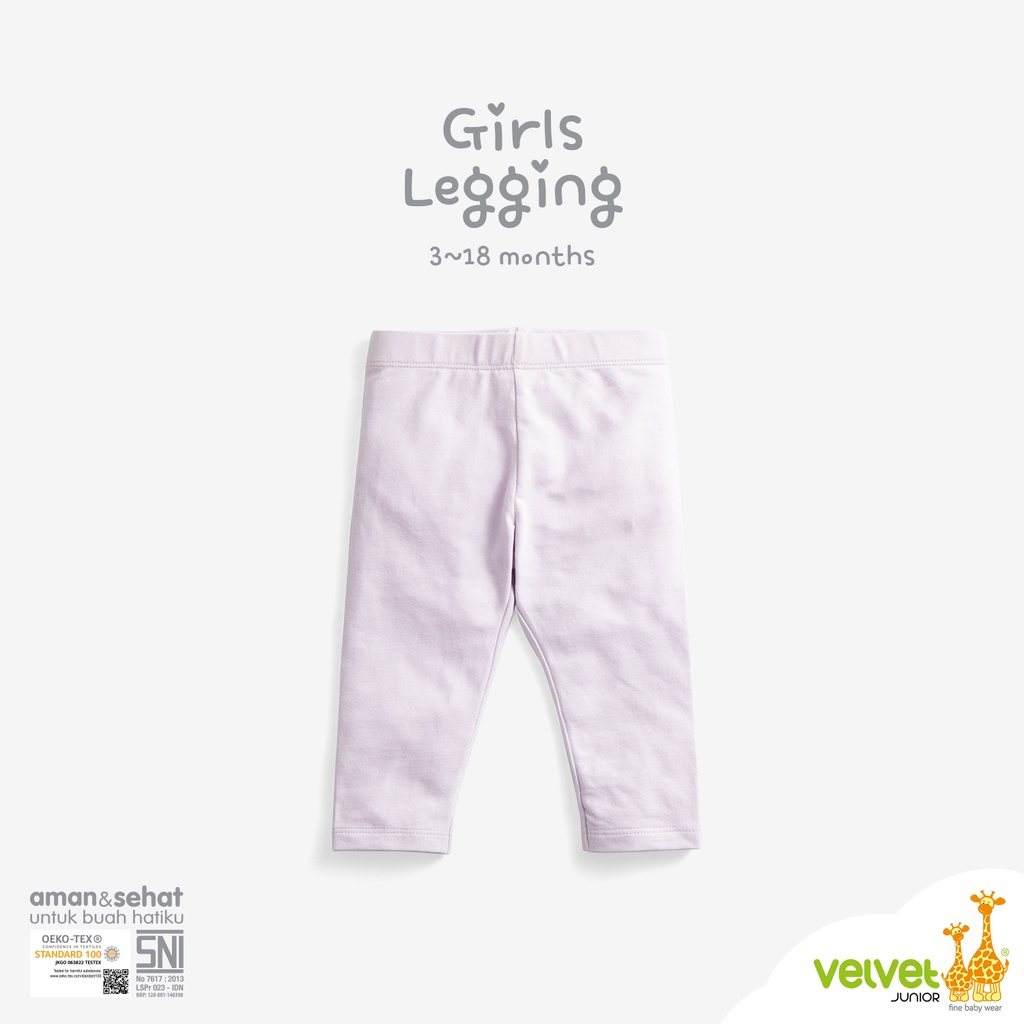 Velvet Junior Girls Legging Solid Legging Polos Bayi Perempuan