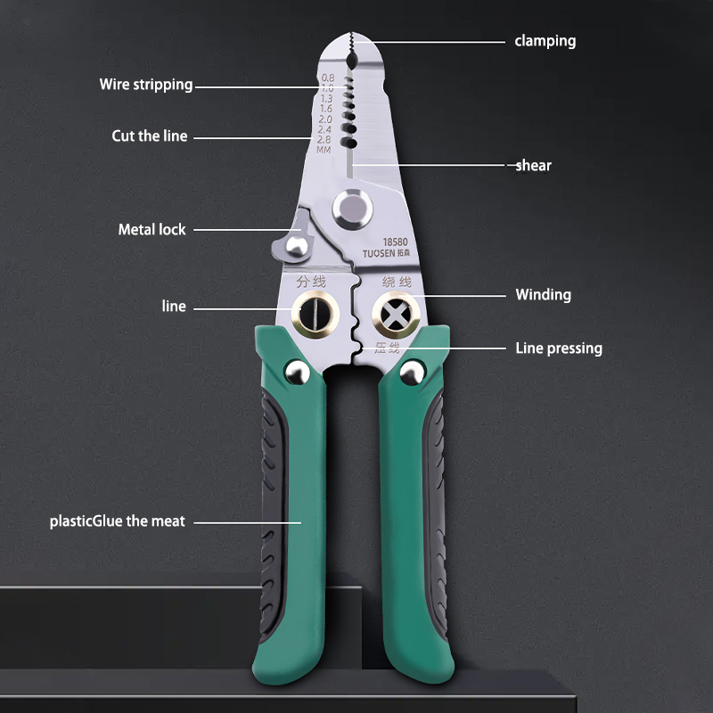 Tang Tukang Listrik Multifungsi  Alat Kabel Stripper  Multifunctional Cable Cutter