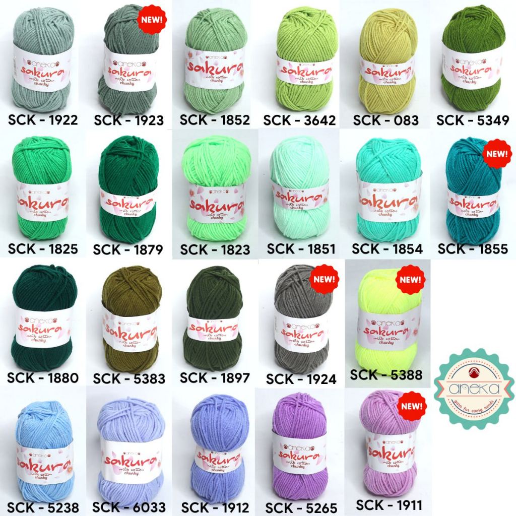 KATALOG - Benang Rajut Katun Susu Sakura Milk Cotton Chunky PART 2