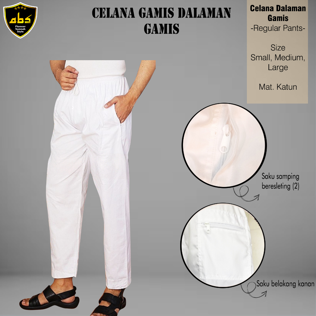 Celana Sirwal Putih Pria Dewasa Dalaman Jubah Gamis Pria Celana Sirwal Santai Perlengkapan Sholat Haji Umroh