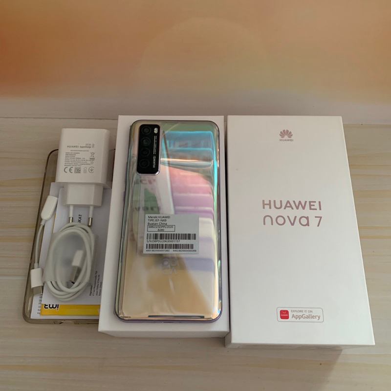 Huawei Nova 7 5G ram 8GB 256GB Silver Bekas - Fullset Resmi - Second