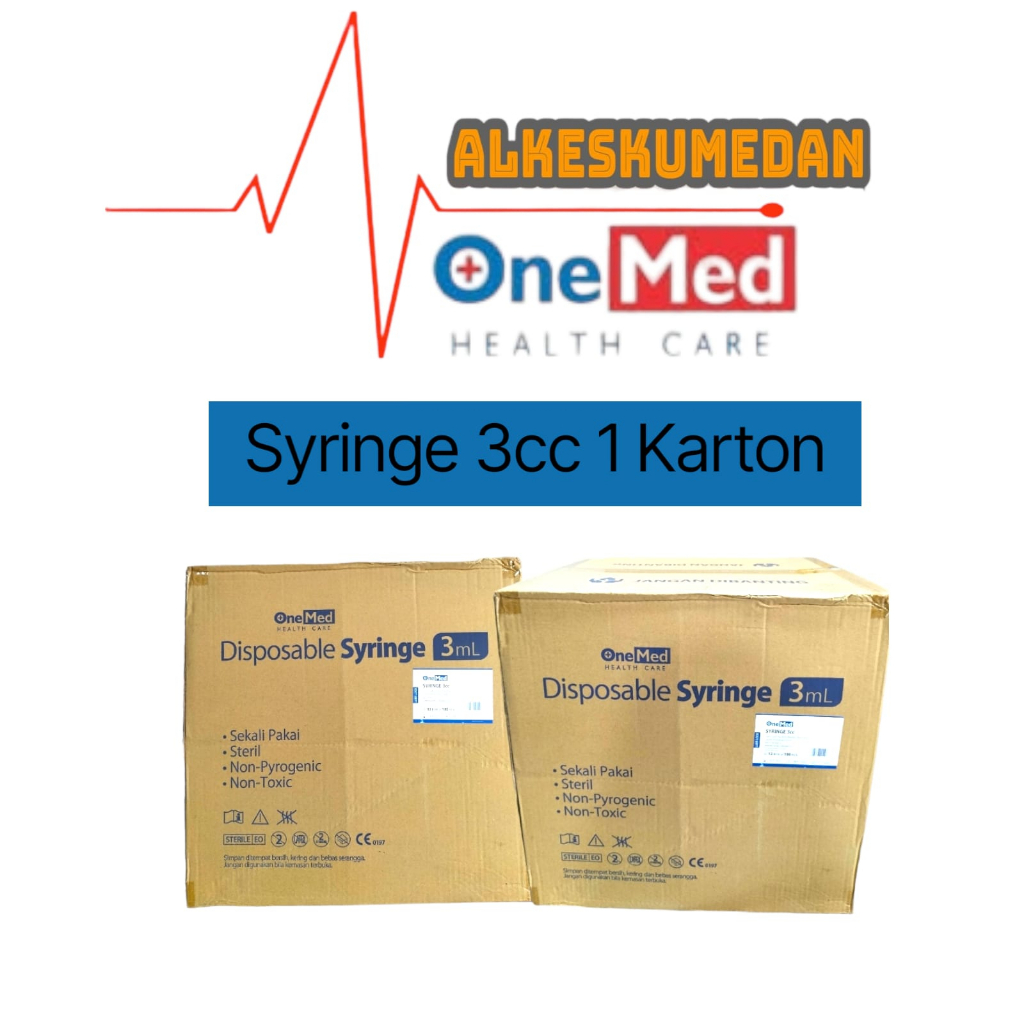 Spuit 3cc Onemed 1 Karton Isi 12Box/Syringe Onemed 3cc 1 Karton