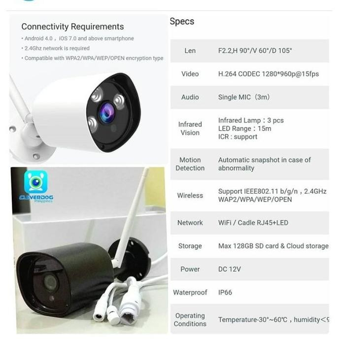 Cleverdog IP Camera Outdoor Metal Body CCTV WiFi Waterproof Kamera Clever Dog
