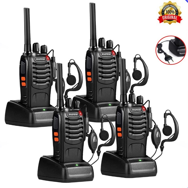 Walkie Talkie Waterproof Portable  Handy Talky 888S Radio Komunikasi  2 units Walkie talkie